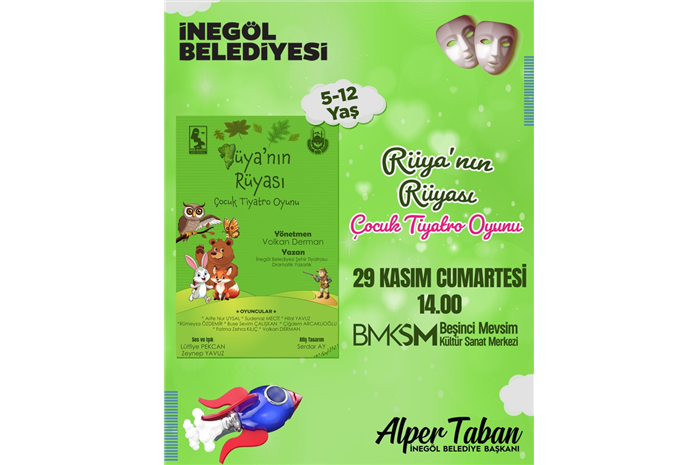 Rüya'nın Rüyası Çocuk Tiyatro Oyunu (5 - 12 Yaş) ÜCRETSİZ BİLETSİZ