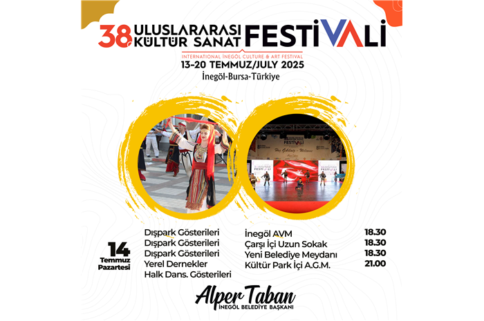 İnegöl Belediyesi 38. Uluslararası Kültür Sanat Festivali Dış Parklar ve Yerel Dernekler Halk Dansları Gösterileri